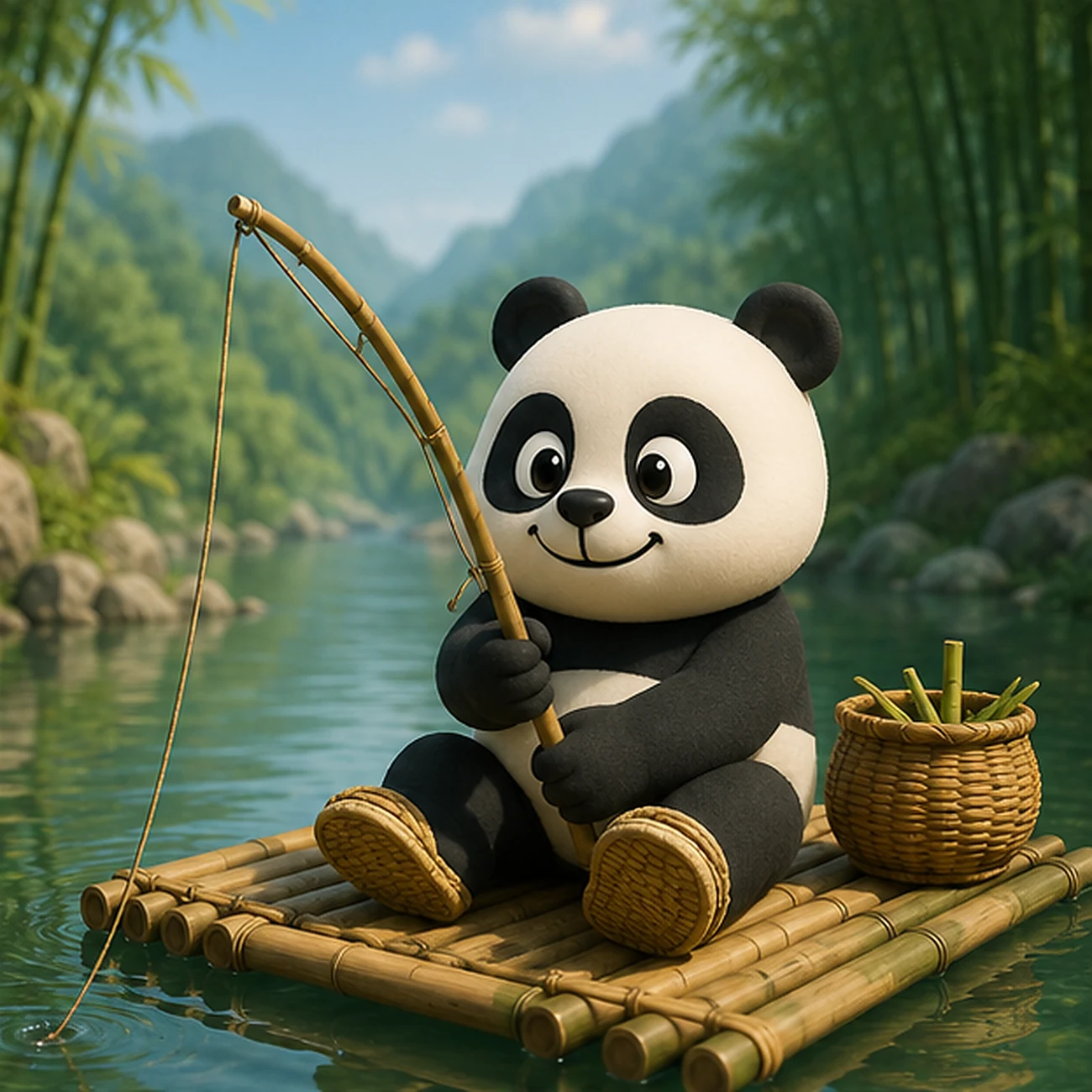 Bamboo Bro fishing