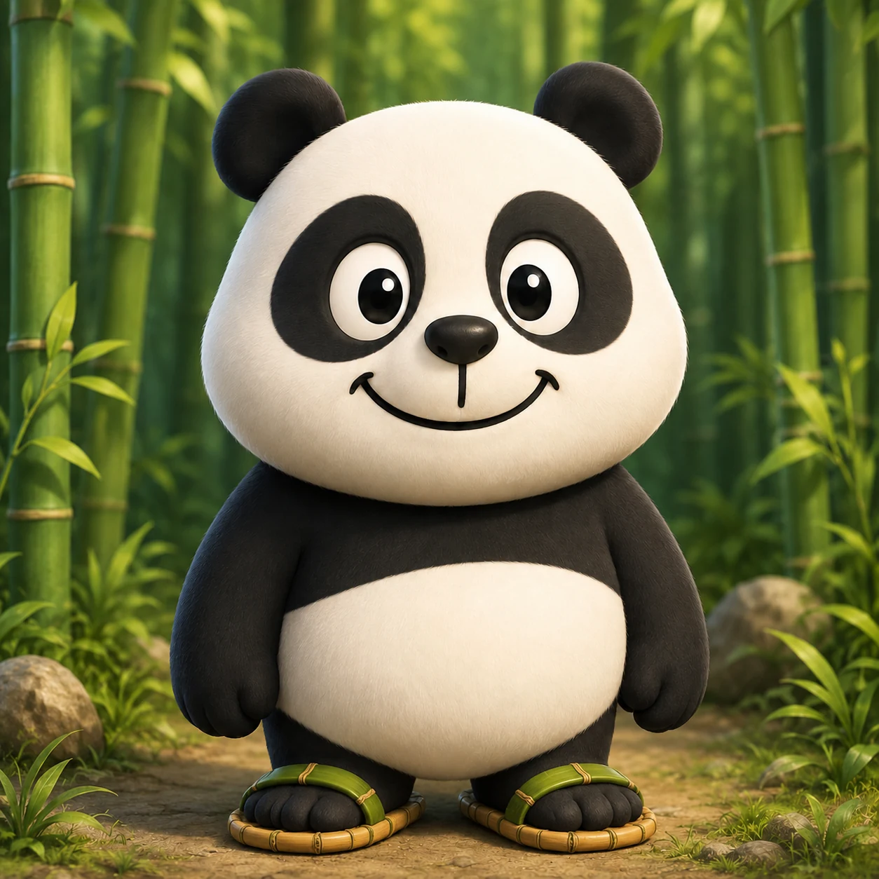 Bamboo Bro in bamboo slippers